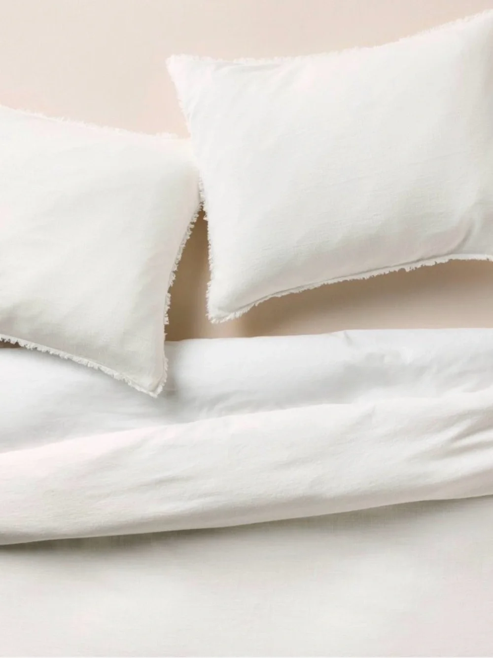 King Heavyweight Linen Blend Duvet Cover & Sham Set White - Casaluna™: OEKO-TEX